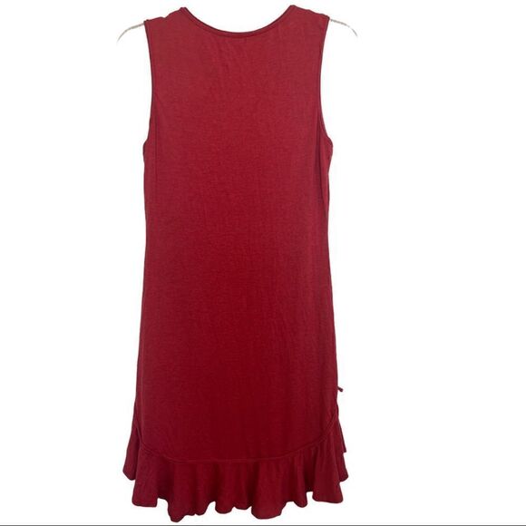 Max Studio Red Sleeveless Ruffled Hem Dress Size Small - Picture 3 of 9
